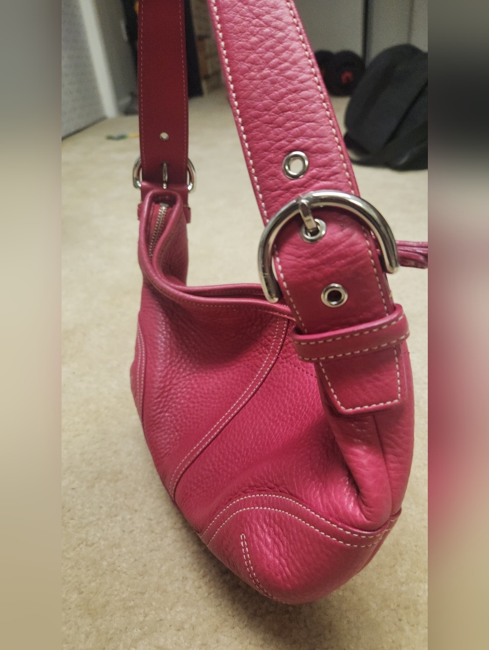 Coach Vintage Pink Leather Shoulder Bag Circa 2004 Great Condition! - Picture 6 of 7